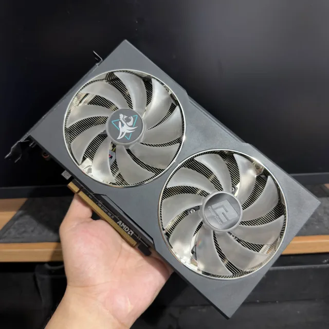 PowerColor Hellhound dual-fan graphics card, front view